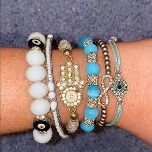 13 different bracelets, 2 Alex and Ani